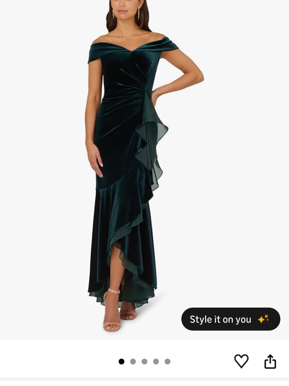 Elegant Emerald green velvet dress